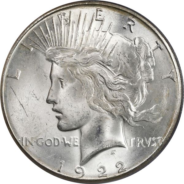 UNITED STATES, San Francisco mint, Peace dollar, 1922-S, PCGS MS64, ex-Busto.