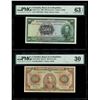 Image 1 : COLOMBIA, Bogotá, lot of three Banco de la República notes: 500 pesos oro, 1968, PMG Choice UNC 63 E