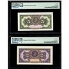 Image 2 : COLOMBIA, Bogotá, lot of three Banco de la República notes: 5 pesos oro, 1945, PMG Gem UNC 66 EPQ; 2