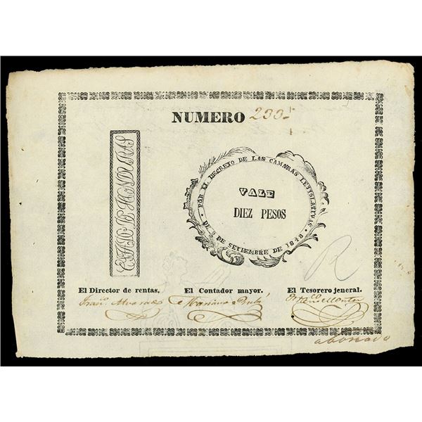 HONDURAS, 10 pesos, 2-9-1848, serial 233, rare.