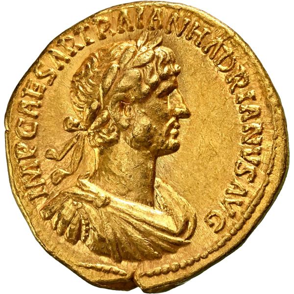 ANCIENT ROMAN, Roman Empire, Rome mint, AV aureus, Hadrian, 117-138 AD, NGC Ch XF, strike 5/5, surfa