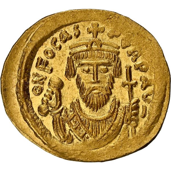 BYZANTINE EMPIRE, Constantinople mint, AV solidus, Phocas (602-610 AD), NGC Ch MS, strike 4/5, surfa