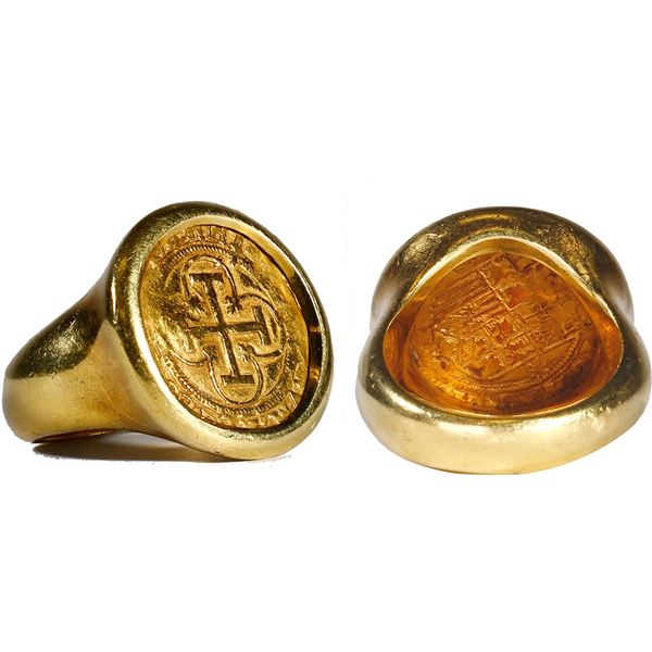 SPAIN, Seville, gold 1 escudo, Charles-Joanna, assayer * to right, mintmark S to left, mounted cross