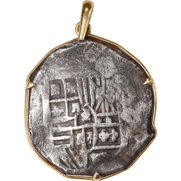 MEXICO, Mexico City, cob 8 reales, Philip IV, assayer not visible, ex-Concepción (1641), mounted shi