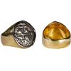 Image 1 : BOLIVIA, Potosí, cob 1 real, 1658 E, ex-Joanna (1682), mounted cross-side out in men's 18K gold ring