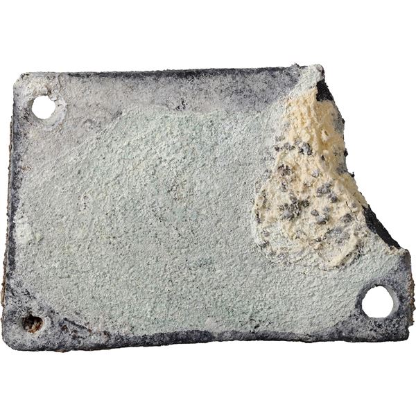 Lead box top or base, partially encrusted, ex-"Golden Fleece Wreck" (ca. 1550).