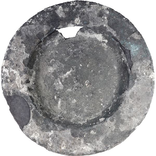 Silver plate, encrusted but intact, ex-Atocha (1622).