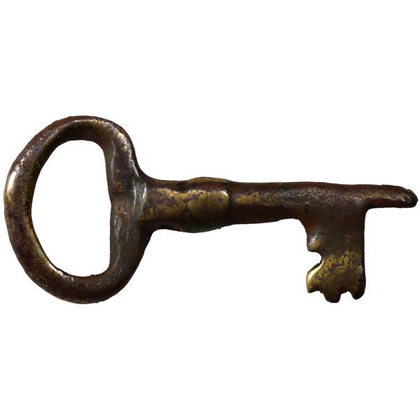 Small brass key for chest or box, ex-Colossus (1798).
