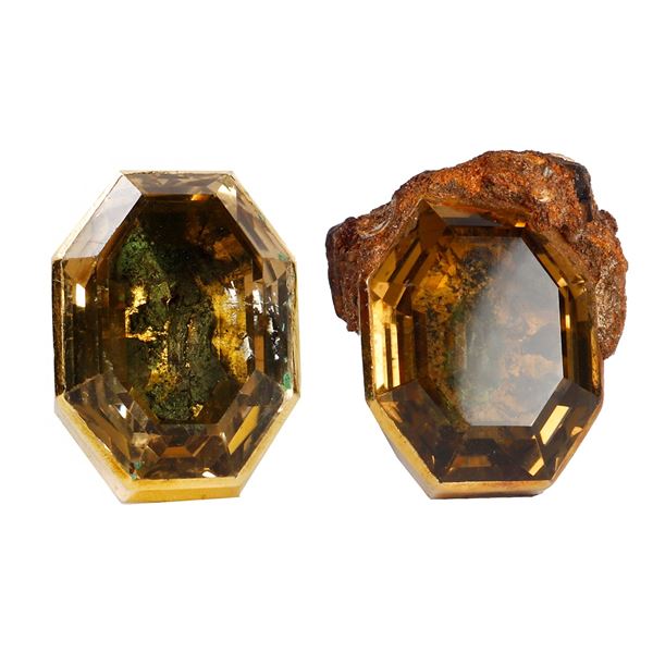 Rare pair of gold-and-citrine cufflinks, ex-Fame (1822).