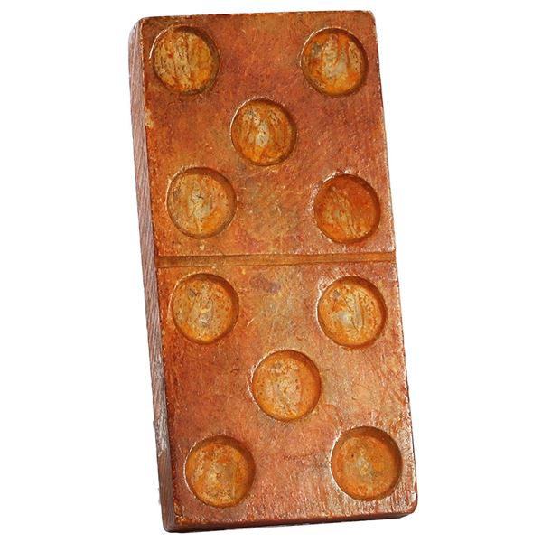 Wooden domino (five | five), ex-Royal Charter (1859).