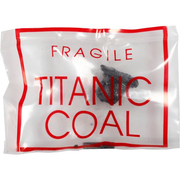 Small piece of coal recovered from the Titanic in 1994, certified as Object No. 94/0036.