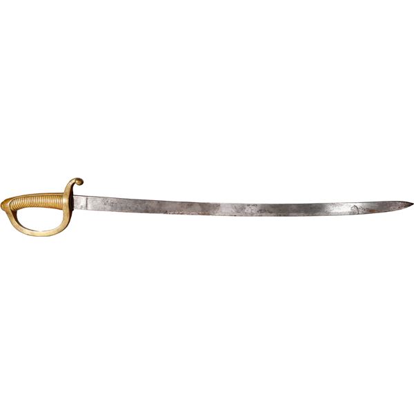 Spanish-American War brass-hilt sword dated 1898, made in Toledo, Spain.