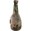 Image 2 : Green glass flat-sided onion bottle with encrustation, 1700s.