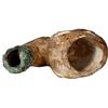 Image 4 : Ornate, skull-shaped clay pipe with cuprous stem, 1600s-1700s.