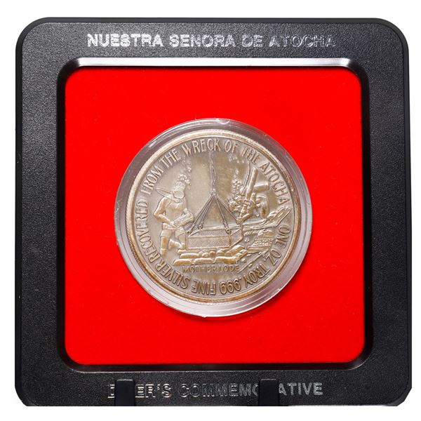 Silver 1-oz "Golden Crew" commemorative medallion made from Atocha silver in 1985, presented to dive