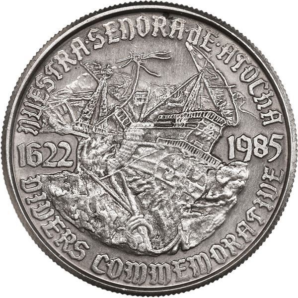 Silver 1-oz "Golden Crew" commemorative medallion made from Atocha silver in 1985.