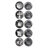 Image 1 : Complete set of ten proof 1-oz silver rounds made from Atocha silver by ARCE, Ltd in 1985.