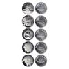 Image 2 : Complete set of ten proof 1-oz silver rounds made from Atocha silver by ARCE, Ltd in 1985.