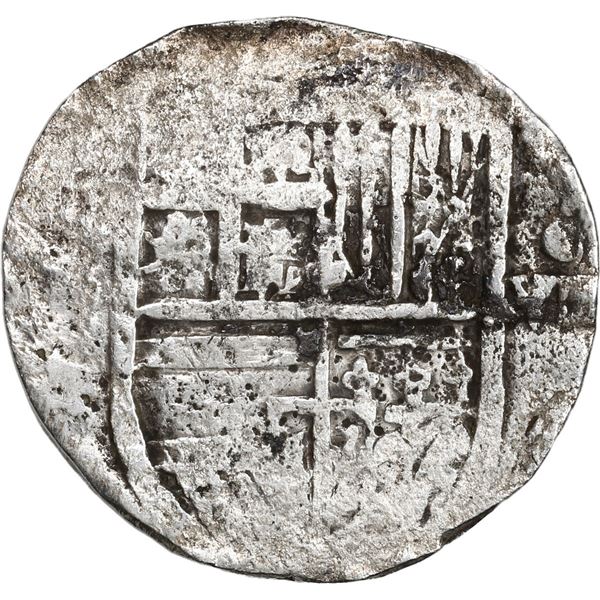 SPAIN, Seville, cob 8 reales, Philip II, assayer not visible (Gothic D on reverse).