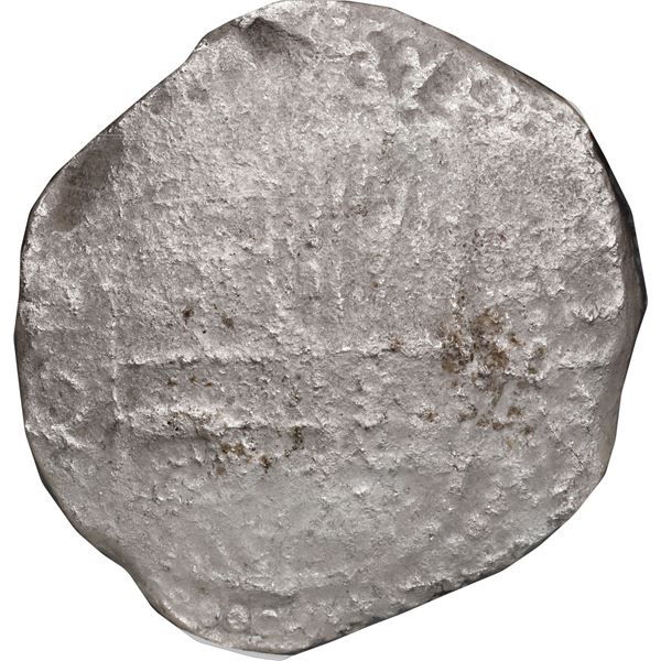 BOLIVIA, Potosí, cob 8 reales, Philip III, assayer Q, NGC Shipwreck Effect / Grade 2 (São José Shipw