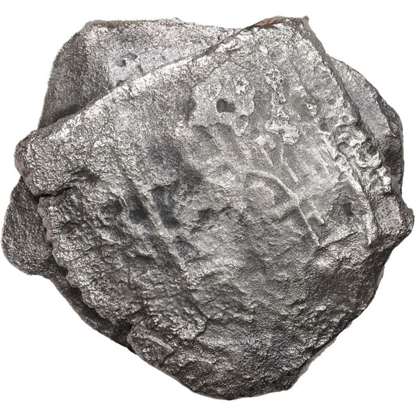 MEXICO, Mexico City, clump of two cob 8 reales, Philip IV, assayers not visible.