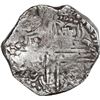 Image 2 : BOLIVIA, Potosí, cob 8 reales, Philip IV, assayer P (mid-1620s), quadrants of cross transposed.