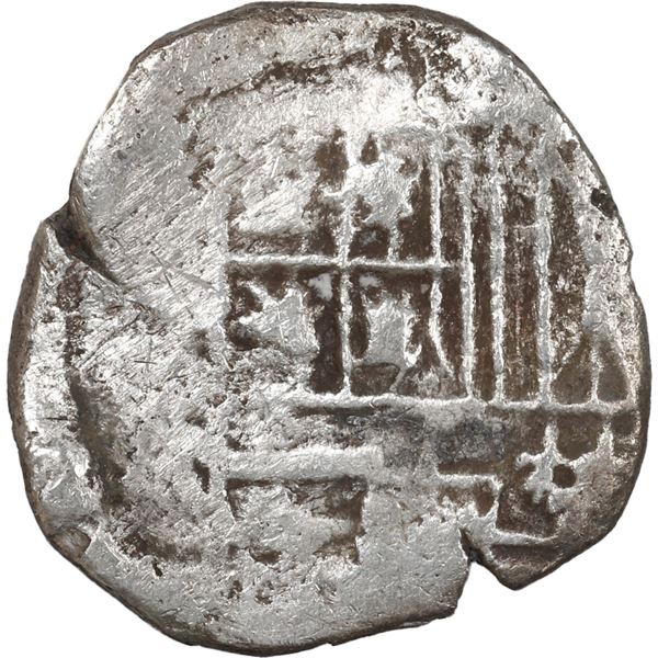 BOLIVIA, Potosí, cob 2 reales, Philip IV, assayer not visible (1640s), quadrants of cross transposed