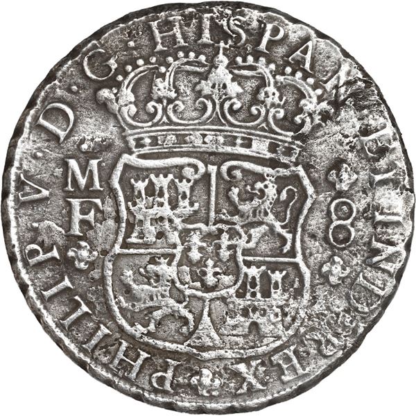 MEXICO, Mexico City, pillar 8 reales, Philip V, 1737 MF.