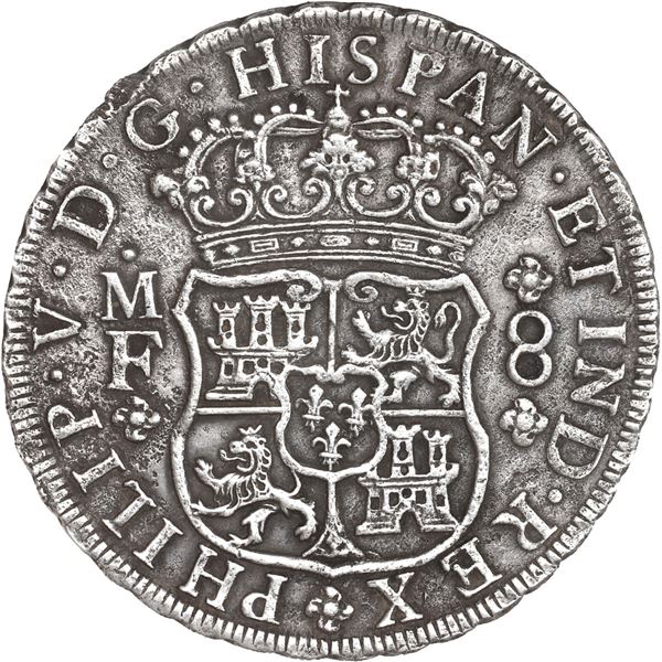 MEXICO, Mexico City, pillar 8 reales, Philip V, 1744 MF.