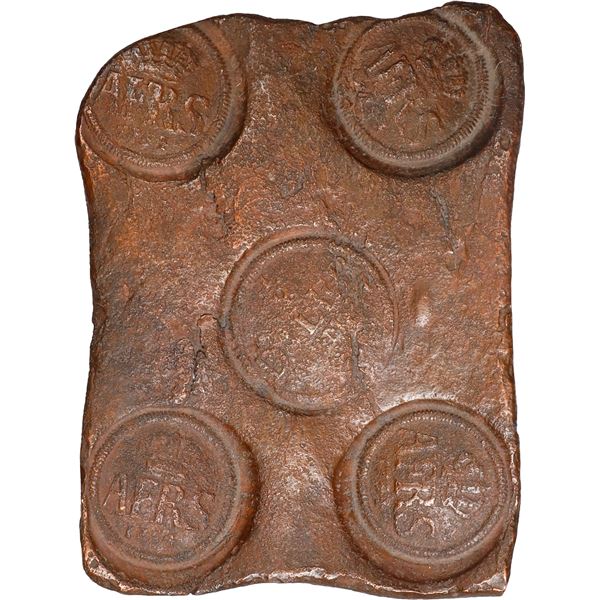 SWEDEN, Avesta mint, copper ½ daler "plate money," Adolf Fredrik I, 1754.