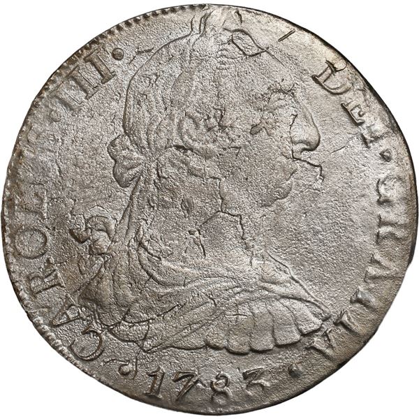 MEXICO, Mexico City, bust 8 reales, Charles III, 1783 FF.