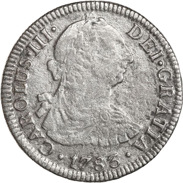 MEXICO, Mexico City, bust 2 reales, Charles III, 1783 FF.