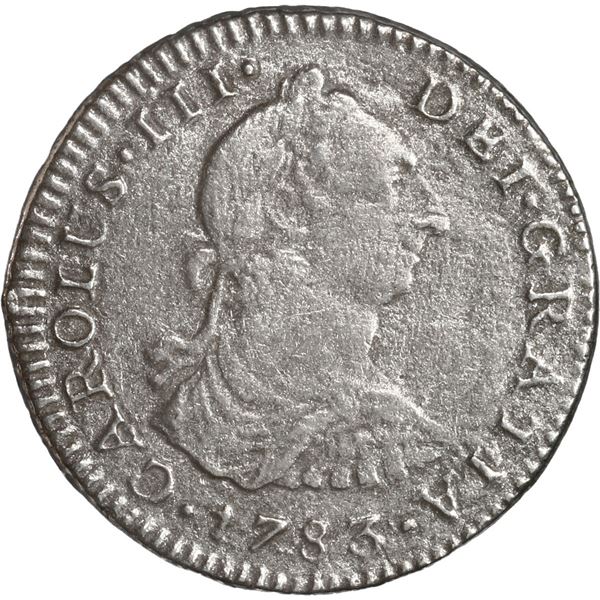 MEXICO, Mexico City, bust 1 real, Charles III, 1783 FF.