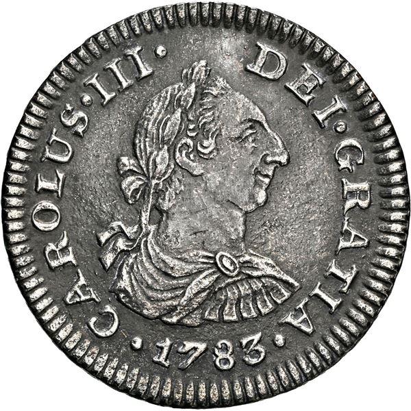MEXICO, Mexico City, bust ½ real, Charles III, 1783 FF, NGC AU details / saltwater damage (El Cazado