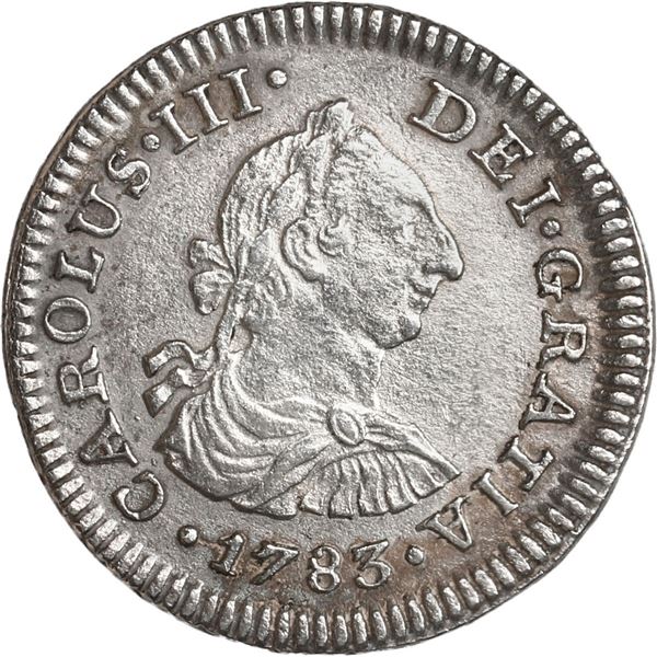 MEXICO, Mexico City, bust ½ real, Charles III, 1783 FF.