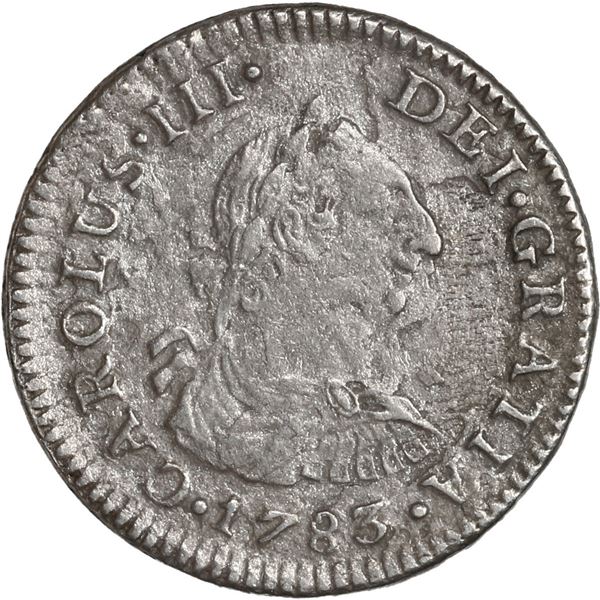 MEXICO, Mexico City, bust ½ real, Charles III, 1783 FF.