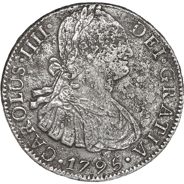 MEXICO, Mexico City, bust 8 reales, Charles IV, 1795 FM.