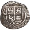 Image 2 : PERU, Lima, 1 real, Philip II, assayer R (Rincón) to left, legends uncertain, motto PL-VSV-TR above 