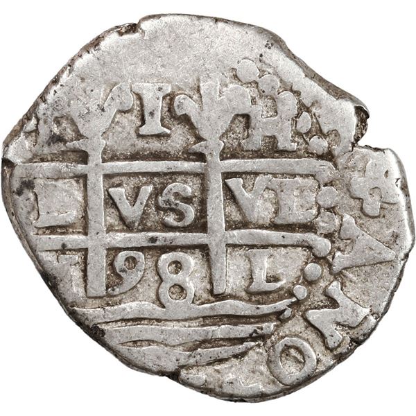PERU, Lima, cob 1 real, 1698 H, ex-Ugaz.