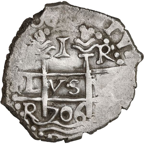 PERU, Lima, cob 1 real, 1706 R, ex-Ugaz.