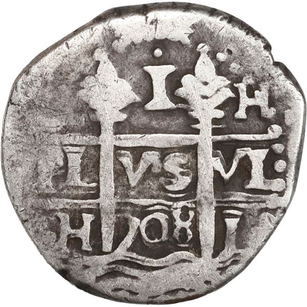 PERU, Lima, cob 1 real, 1708 H, ex-Ugaz.