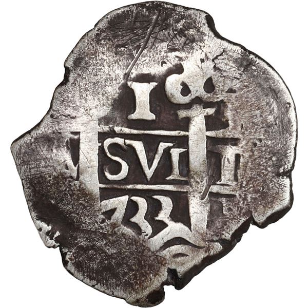 PERU, Lima, cob 1 real, 1733 N, ex-Ugaz.