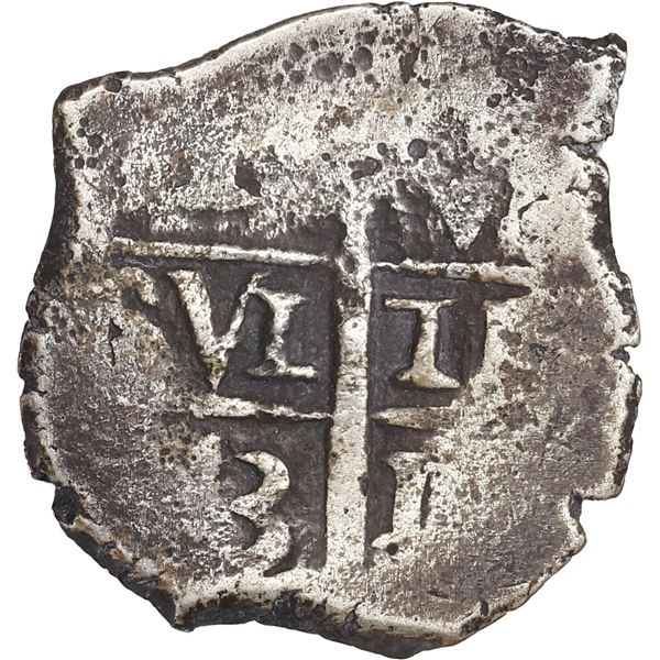 PERU, Lima, cob 1 real, 1743 V, ex-Ugaz.