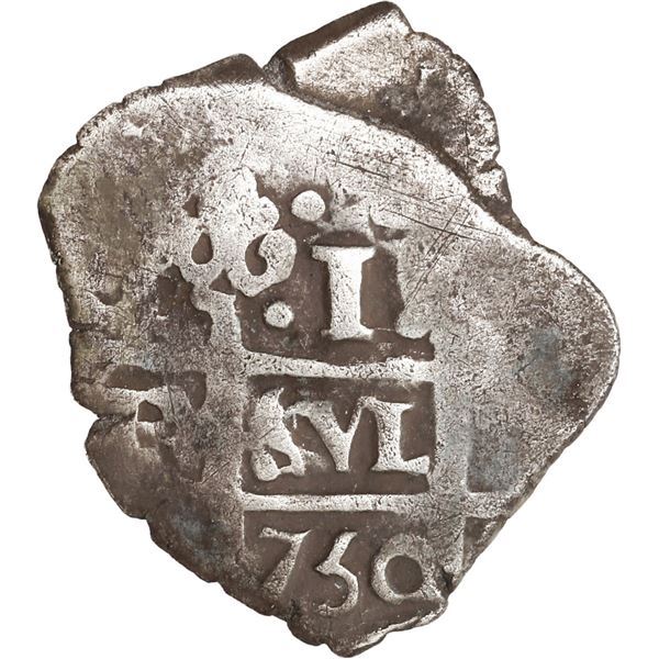 PERU, Lima, cob 1 real, 1750 (R), rare, ex-Ugaz.