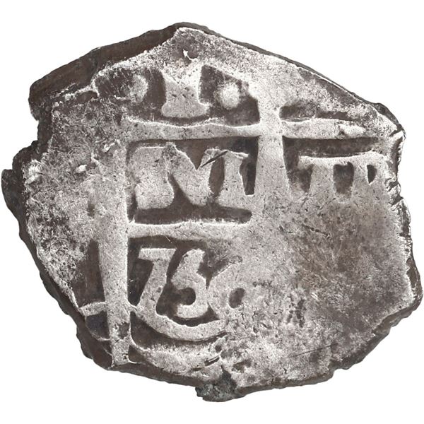 PERU, Lima, cob 1 real, 1750 (R), cross side struck from 2R die, rare, ex-Ugaz.