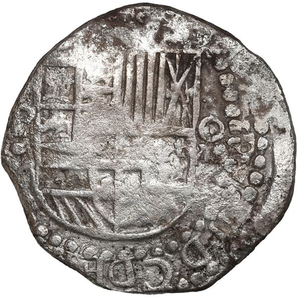BOLIVIA, Potosí, cob 8 reales, Philip III, assayer not visible (pre-dated period).