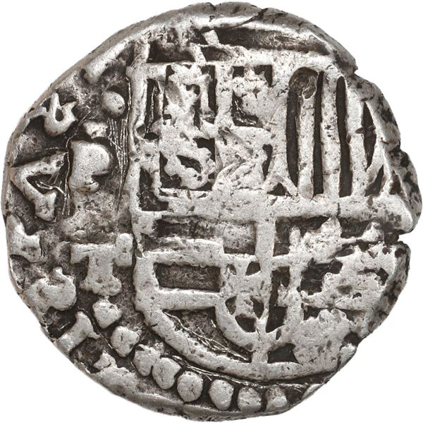 BOLIVIA, Potosí, cob 2 reales, (1621) T, rotated lions.