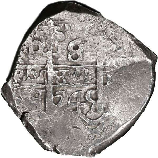 BOLIVIA, Potosí, cob 8 reales, 1745 q, PCGS XF details / cleaned.