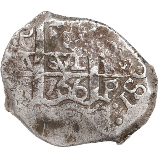 BOLIVIA, Potosí, cob 8 reales, 1766 (V-Y).