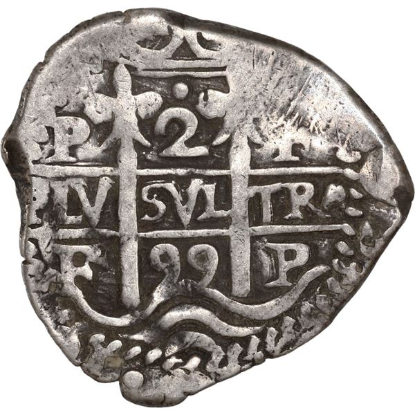 BOLIVIA, Potosí, cob 2 reales, 1699 F.